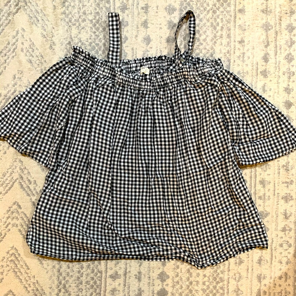 Black and White Off Shoulder Top